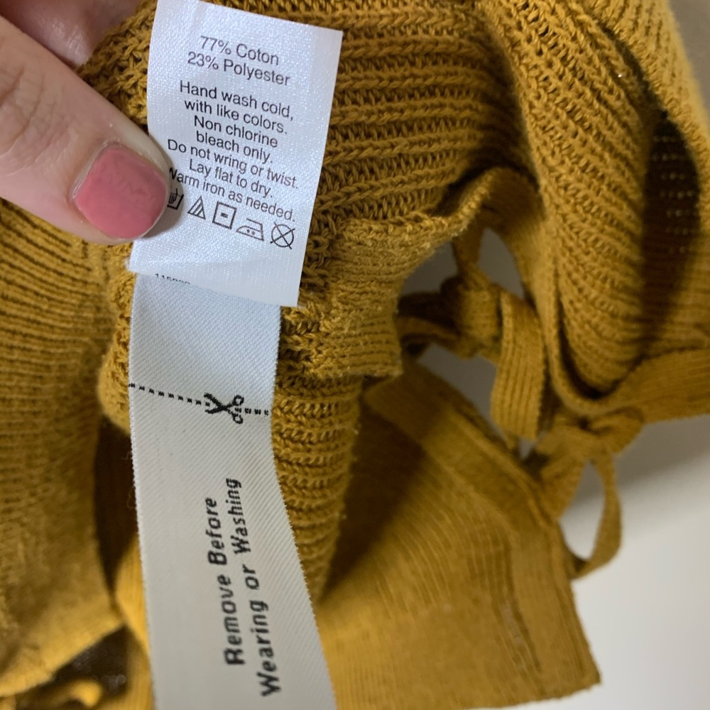 Madewell Mustard Side Tie Sweater Tank Size M - Picture 7 of 7